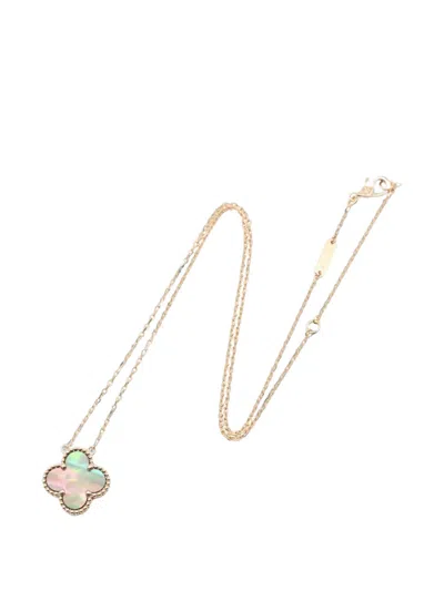 Pre-owned Van Cleef & Arpels 2010s Alhambra Mother-of-pearl Necklace In Pink
