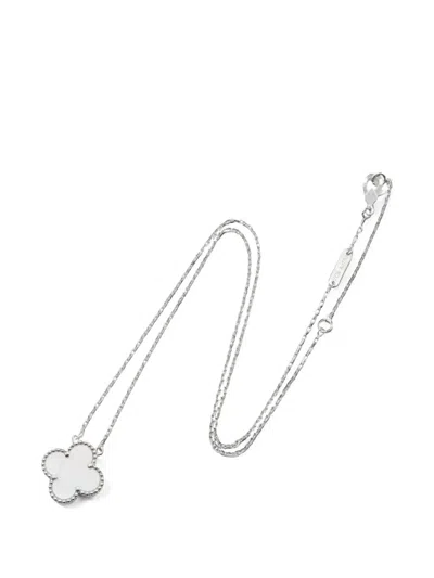Pre-owned Van Cleef & Arpels 2010s Alhambra Mother-of-pearl Necklace In Silver