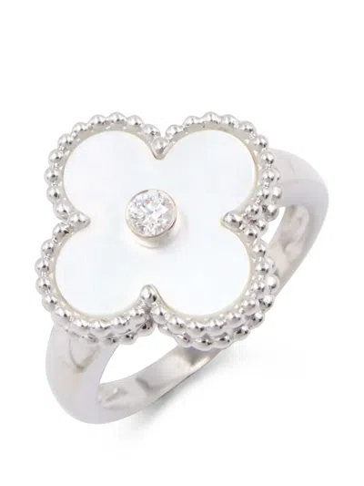 Pre-owned Van Cleef & Arpels 2010s Alhambra Mother-of-pearl Ring In Silver