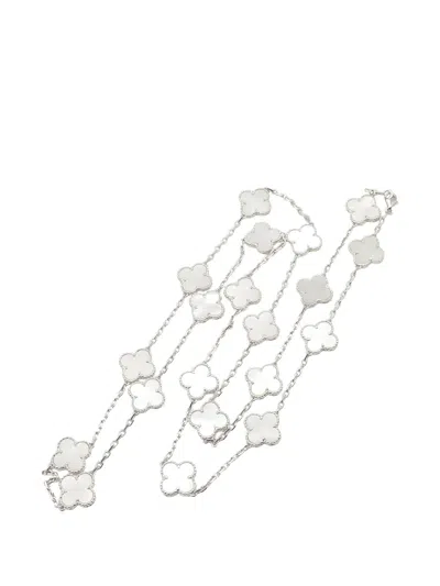 Pre-owned Van Cleef & Arpels 2010s Alhambra Motifs Necklace In Silver