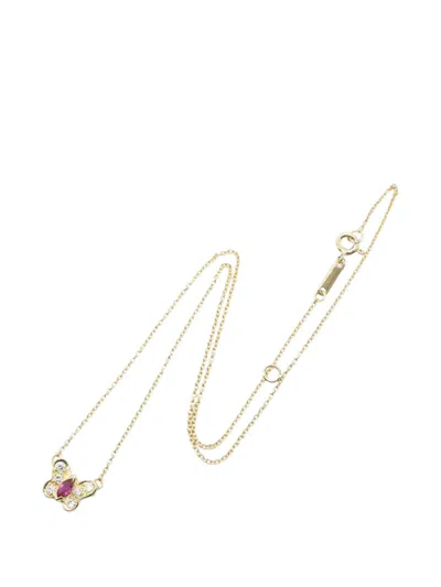 Pre-owned Van Cleef & Arpels 2010s Butterfly Ruby Necklace In Gold