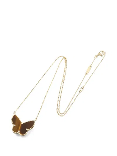 Pre-owned Van Cleef & Arpels 2010s Lucky Alhambra Butterfly Necklace In Gold