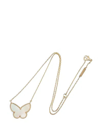 Pre-owned Van Cleef & Arpels 2010s Lucky Alhambra Butterfly Necklace In Gold