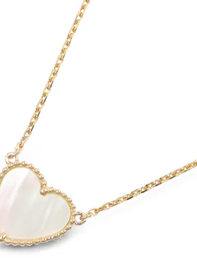 Pre-owned Van Cleef & Arpels 2010s Lucky Alhambra Heart-pendant Necklace In Gold