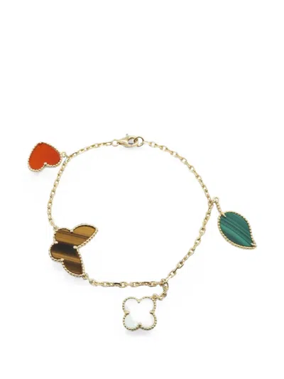 Pre-owned Van Cleef & Arpels 2010s Lucky Alhambra Multi-stones Bracelet In Gold