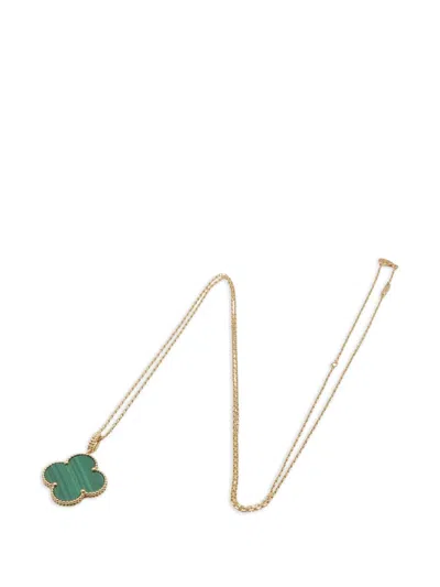 Pre-owned Van Cleef & Arpels 2010s Magic Alhambra Malachite Necklace In Gold