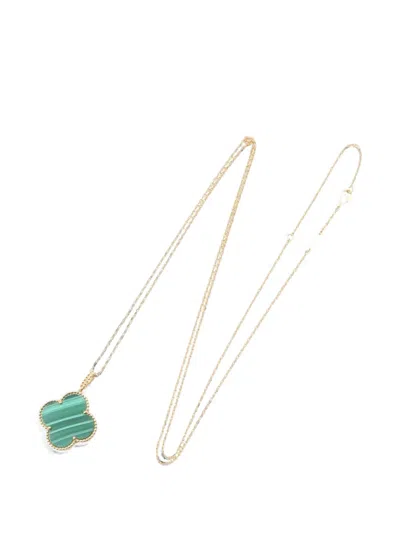 Pre-owned Van Cleef & Arpels 2010s Magic Alhambra Malachite Necklace In Gold