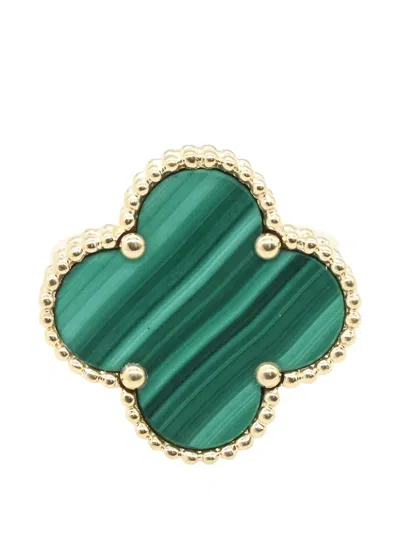 Pre-owned Van Cleef & Arpels 2010s Magic Alhambra Malachite Ring In Gold