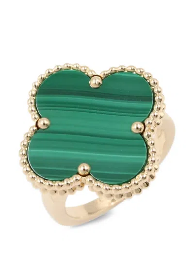 Pre-owned Van Cleef & Arpels 2010s Magic Alhambra Malachite Ring In Gold