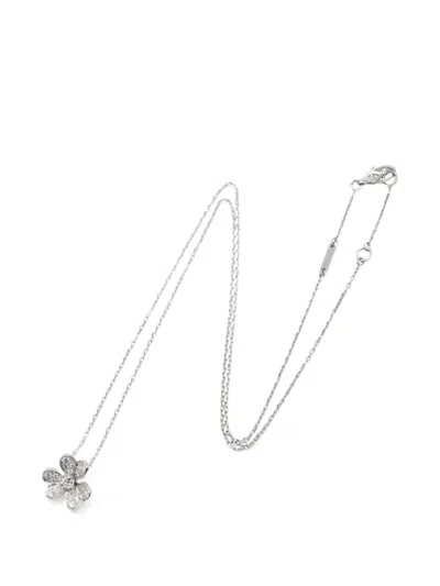 Pre-owned Van Cleef & Arpels 2010s Mini Frivole Diamond Necklace In Silver