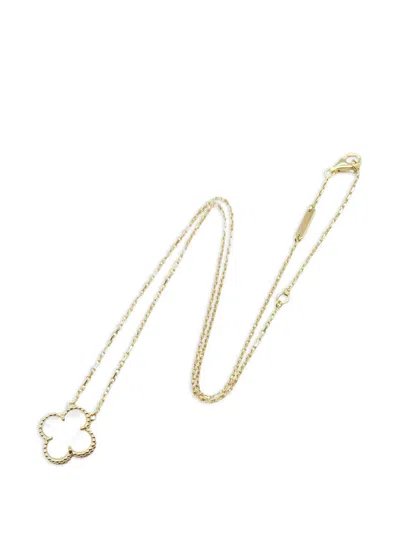 Pre-owned Van Cleef & Arpels 2010s Mother Of Pearl Necklace In Gold