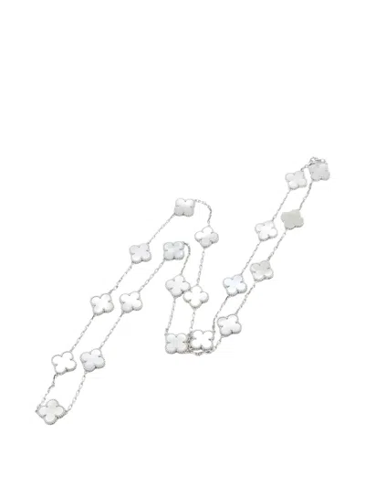 Pre-owned Van Cleef & Arpels 2010s Mother Of Pearl Necklace In Silver