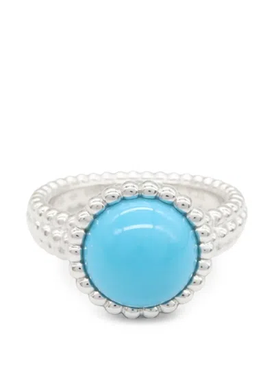 Pre-owned Van Cleef & Arpels 2010s Perlée Turquoise Ring In Silver