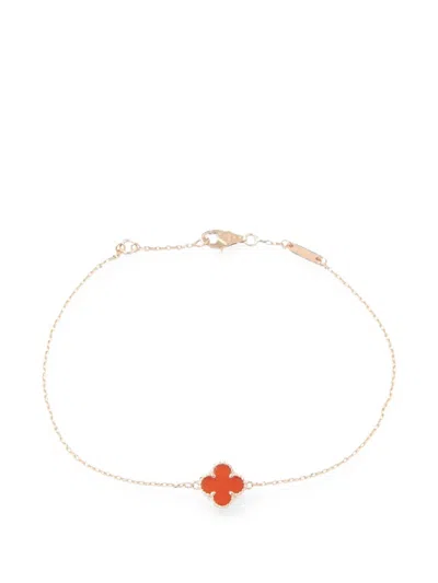 Pre-owned Van Cleef & Arpels 2010s Sweet Alhambra Carnelian Bracelet In Pink