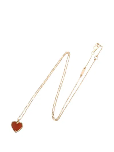 Pre-owned Van Cleef & Arpels 2010s Sweet Alhambra Carnelian Necklace In Gold