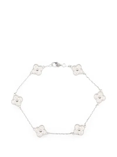 Pre-owned Van Cleef & Arpels 2010s Sweet Alhambra Diamond Bracelet In 银色