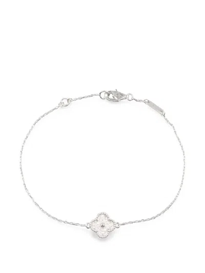 Pre-owned Van Cleef & Arpels 2010s Sweet Alhambra Diamond Bracelet In Silver