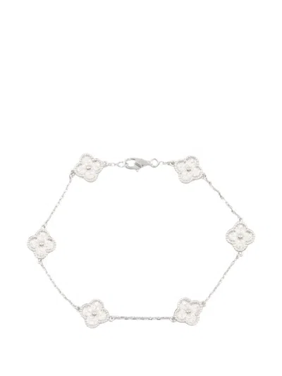 Pre-owned Van Cleef & Arpels 2010s Sweet Alhambra Diamond Bracelet In Silver