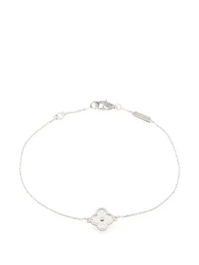 Pre-owned Van Cleef & Arpels 2010s Sweet Alhambra Diamond Bracelet In Silver