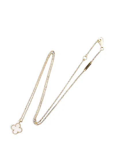 Pre-owned Van Cleef & Arpels 2010s Sweet Alhambra Mother-of-pearl Necklace In Gold