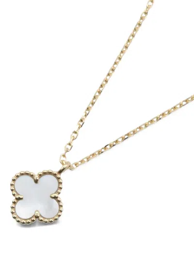 Pre-owned Van Cleef & Arpels 2010s Sweet Alhambra Mother-of-pearl Necklace In Gold