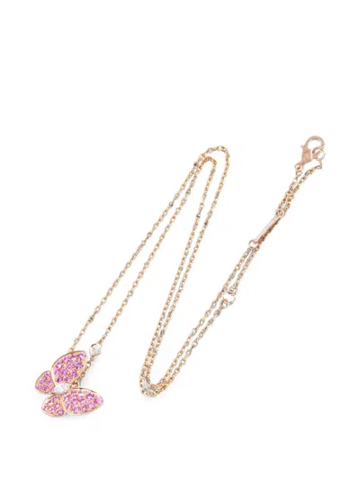 Pre-owned Van Cleef & Arpels 2010s Two Butterfly Pendant Necklace In Pink
