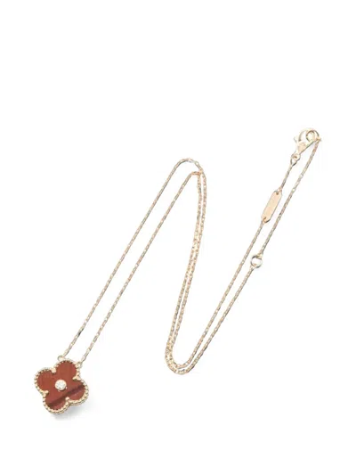 Pre-owned Van Cleef & Arpels 2010s Vintage Alhambra Bullseye And Diamond Necklace In Pink