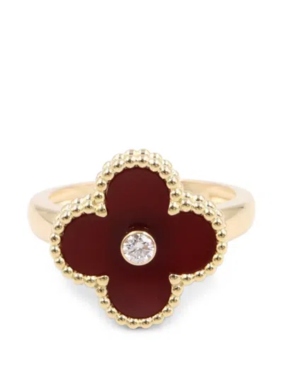 Pre-owned Van Cleef & Arpels 2010s Vintage Alhambra Carnelian Ring In Gold