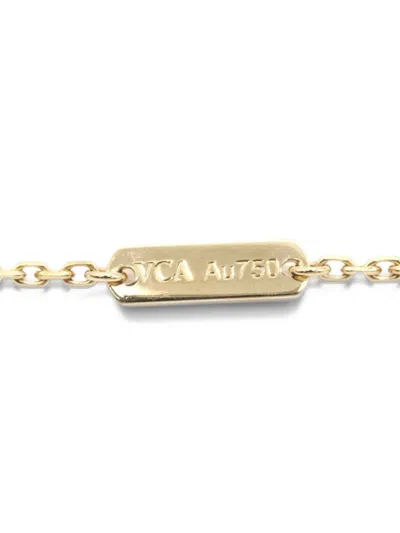 Pre-owned Van Cleef & Arpels 2010s Vintage Alhambra Diamond Necklace In Gold