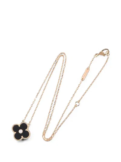 Pre-owned Van Cleef & Arpels 2010s Vintage Alhambra Diamond Necklace In Pink