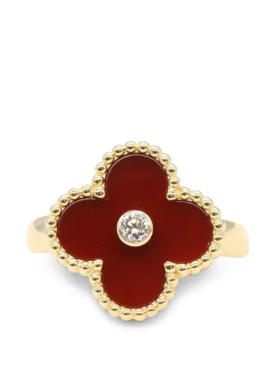 Pre-owned Van Cleef & Arpels 2010s Vintage Alhambra Diamond Ring In Gold