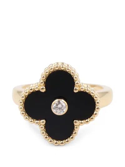 Pre-owned Van Cleef & Arpels 2010s Vintage Alhambra Diamond Ring In Gold