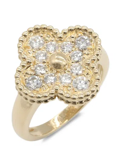 Pre-owned Van Cleef & Arpels 2010s Vintage Alhambra Diamond Ring In Gold
