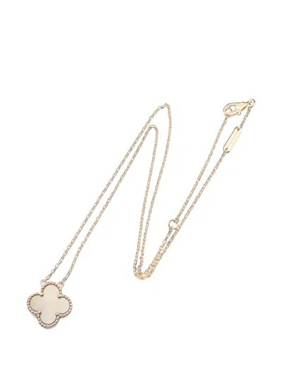 Pre-owned Van Cleef & Arpels 2010s Vintage Alhambra Mother Of Pearl Necklace In Pink