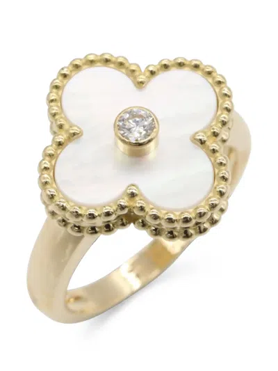 Pre-owned Van Cleef & Arpels 2010s Vintage Alhambra Mother Of Pearl Ring In Gold