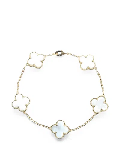 Pre-owned Van Cleef & Arpels 2010s Vintage Alhambra Mother-of-pearl Bracelet In Gold