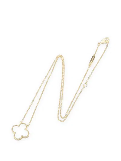 Pre-owned Van Cleef & Arpels 2010s Vintage Alhambra Mother-of-pearl Necklace In Gold