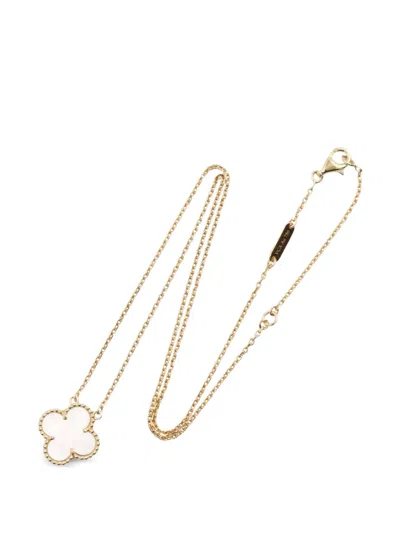 Pre-owned Van Cleef & Arpels 2010s Vintage Alhambra Mother-of-pearl Necklace In Gold