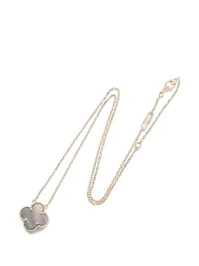 Pre-owned Van Cleef & Arpels 2010s Vintage Alhambra Mother-of-pearl Necklace In Gold