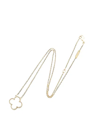 Pre-owned Van Cleef & Arpels 2010s Vintage Alhambra Mother-of-pearl Necklace In Gold
