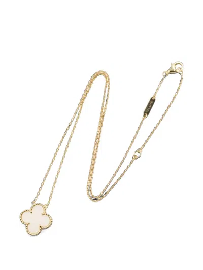 Pre-owned Van Cleef & Arpels 2010s Vintage Alhambra Mother-of-pearl Necklace In Gold