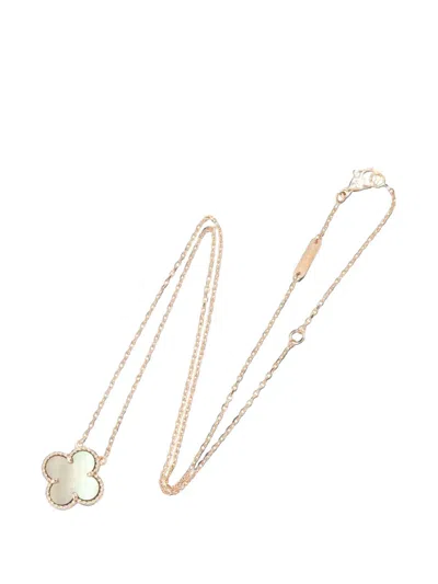 Pre-owned Van Cleef & Arpels 2010s Vintage Alhambra Mother-of-pearl Necklace In Gold