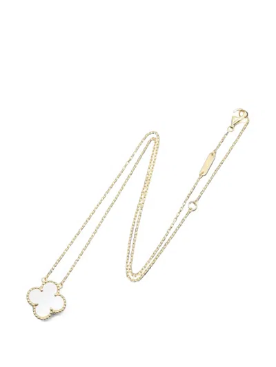 Pre-owned Van Cleef & Arpels 2010s Vintage Alhambra Mother-of-pearl Necklace In Gold