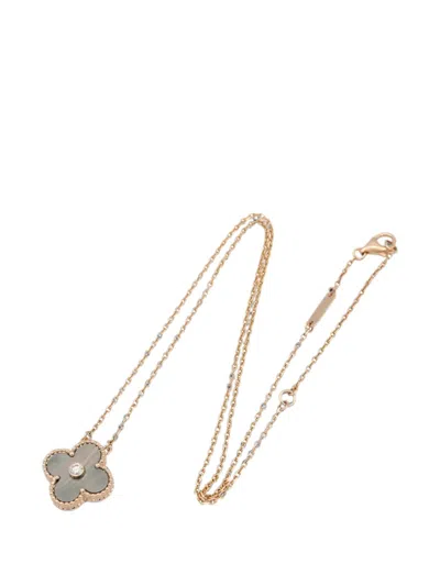 Pre-owned Van Cleef & Arpels 2010s Vintage Alhambra Mother-of-pearl Necklace In Pink