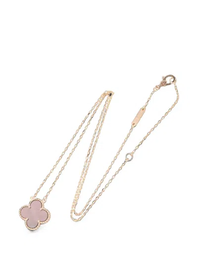 Pre-owned Van Cleef & Arpels 2010s Vintage Alhambra Mother-of-pearl Necklace In Pink