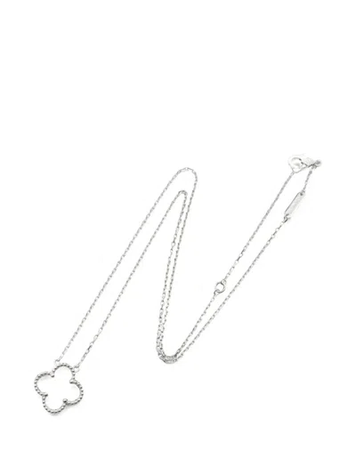 Pre-owned Van Cleef & Arpels 2010s Vintage Alhambra Mother-of-pearl Necklace In Silver