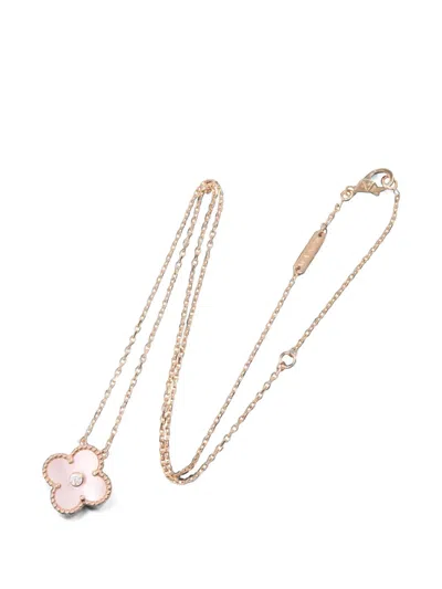 Pre-owned Van Cleef & Arpels 2010s Vintage Alhambra Necklace In Pink