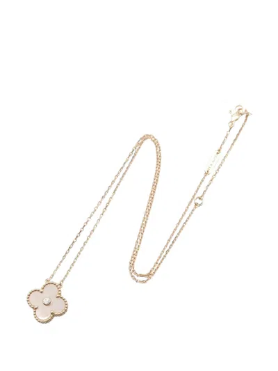 Pre-owned Van Cleef & Arpels 2010s Vintage Alhambra Necklace In Pink