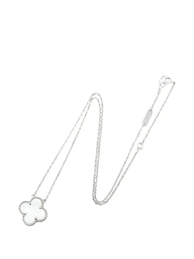 Pre-owned Van Cleef & Arpels 2010s Vintage Alhambra Necklace In Silver