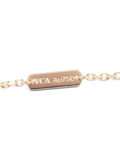 Pre-owned Van Cleef & Arpels 2010s Vintage Alhambra Onyx And Diamond Necklace In Pink